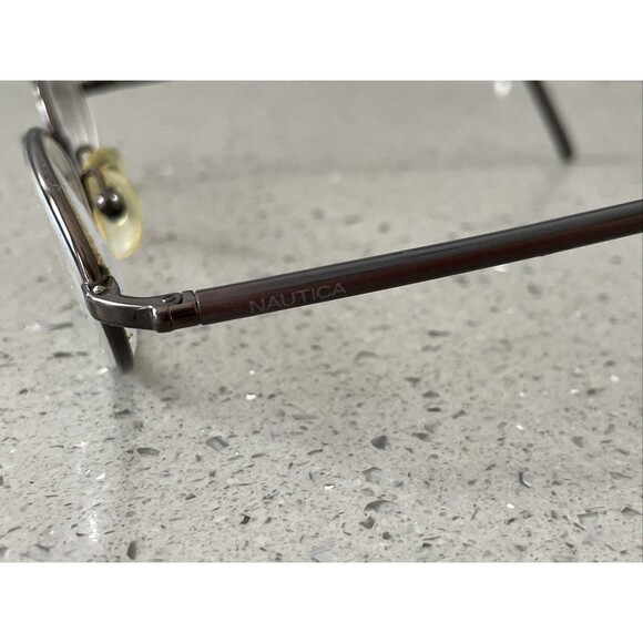 Nautica Eyeglasses Frames ONLY N7036 001 Brown Round Full Rim 46-21-135 - Picture 4 of 12